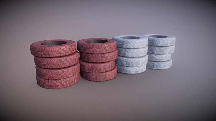 Race track tire wall 3D Model
