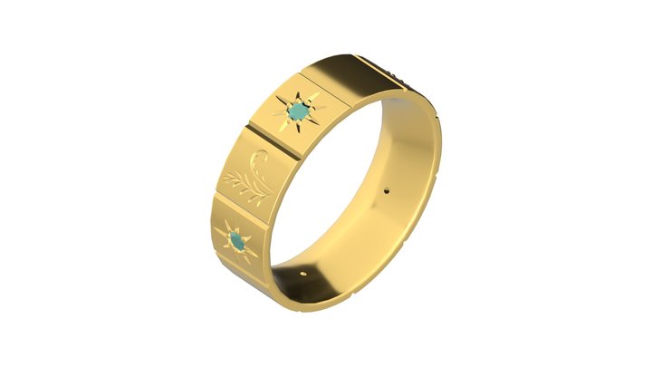 molly engraved ring 3D Model