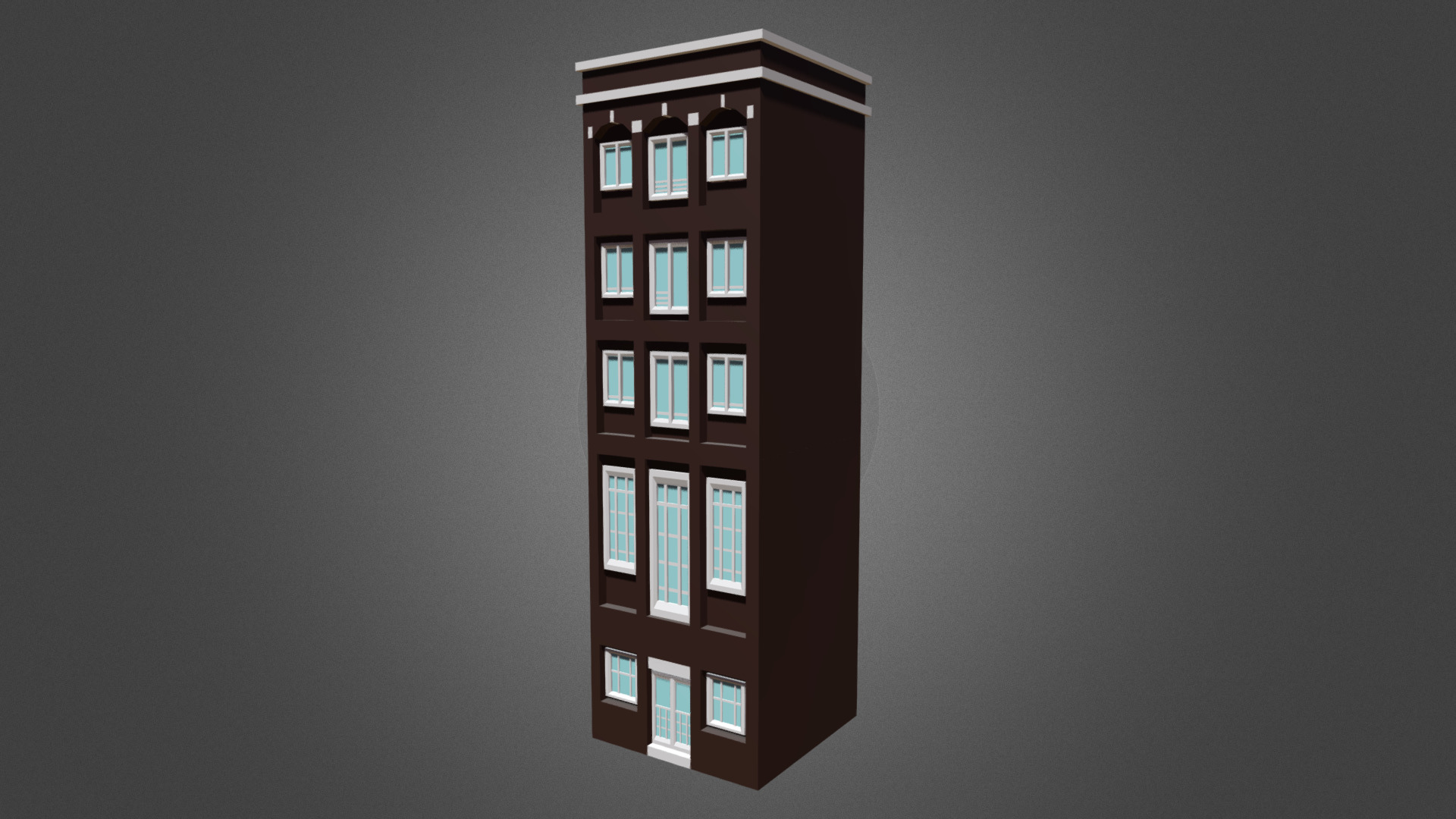 3D model Tall Dutch building - This is a 3D model of the Tall Dutch building. The 3D model is about a tall building with windows.