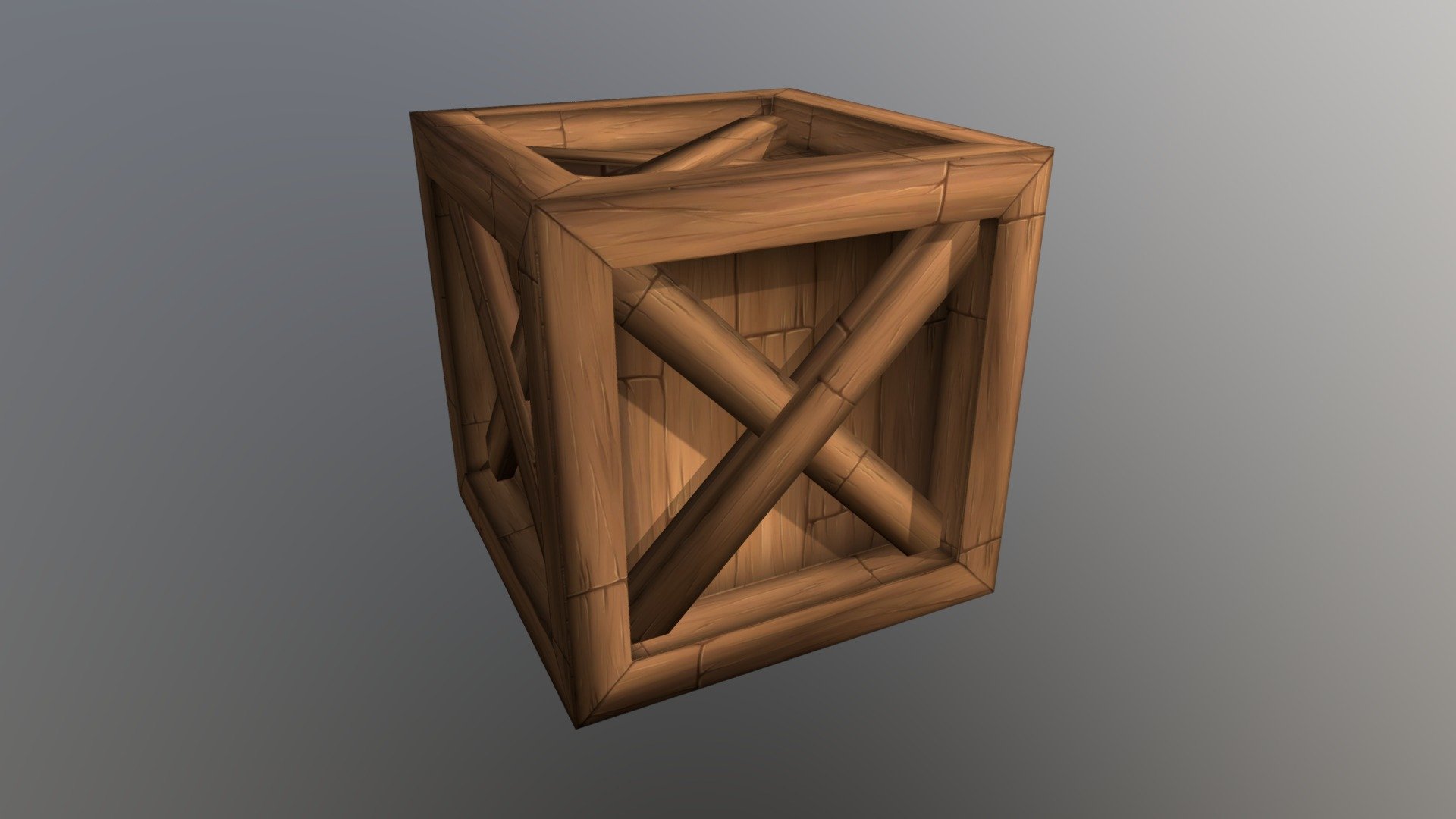 Hand-/Selfdrawn Wooden Crate