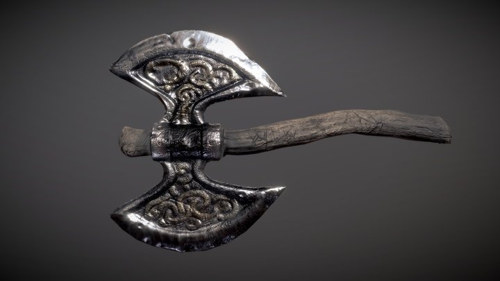 [FREE] LOW POLY - Old and ancient Axe 3D Model