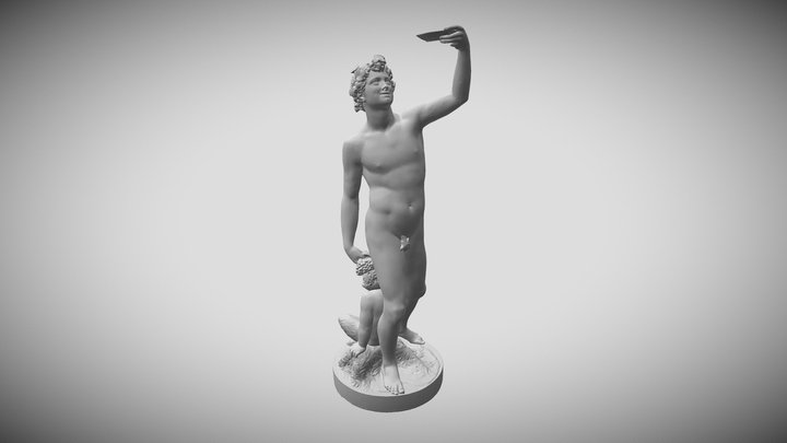 Litinová socha Baccha se Satyrem, M 301 3D Model