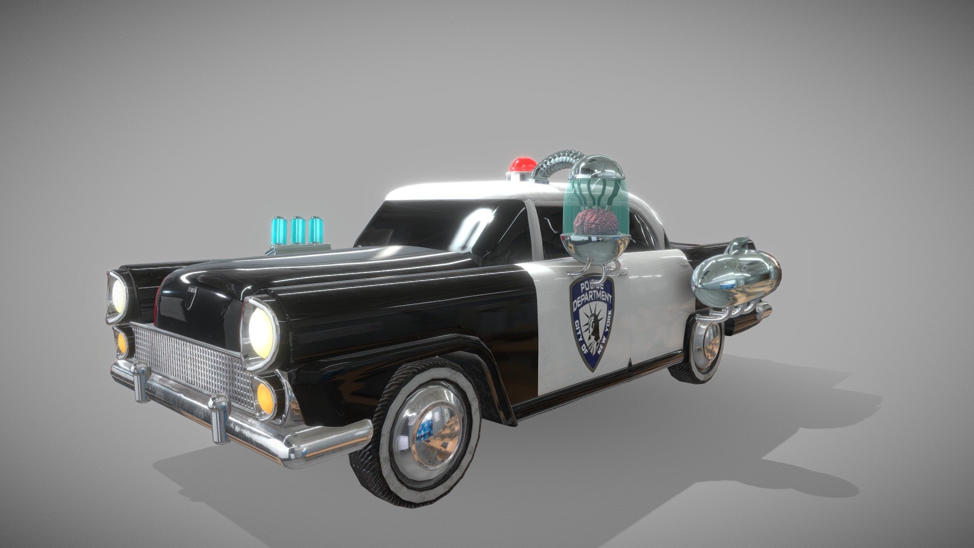 York Town 1955 police car sci-fi