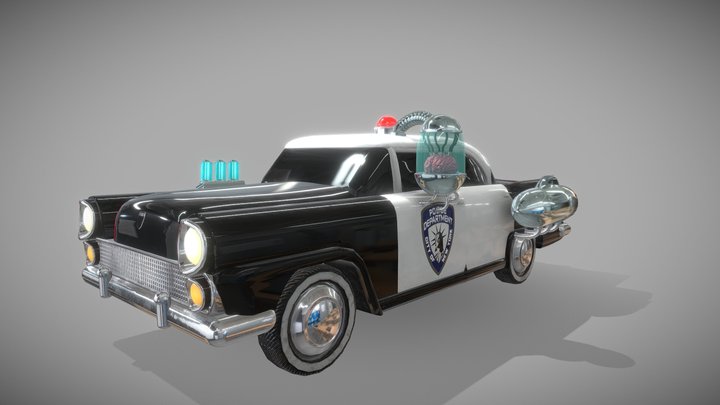 York Town 1955 police car sci-fi 3D Model