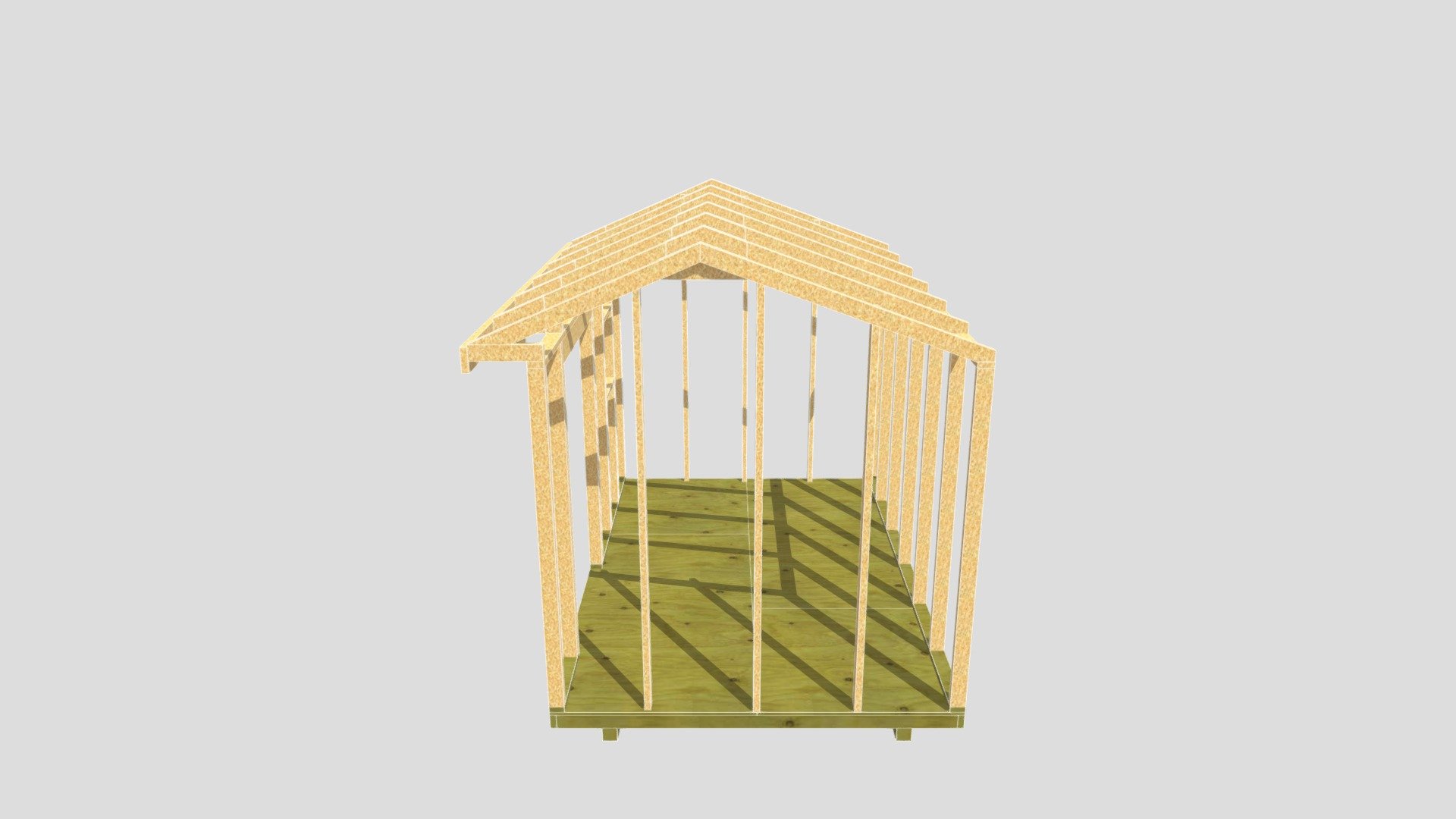 8x12 Saltbox Framing - 3D model by shedking [323d2c7] - Sketchfab