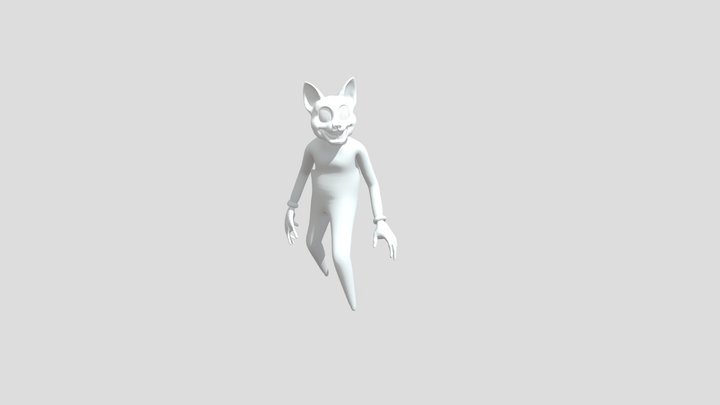 Cartoon Cat No Texture 3D Model
