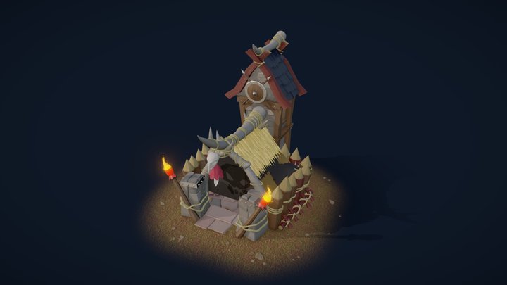 Detailed draft — mercenary camp from warcraft 3 3D Model