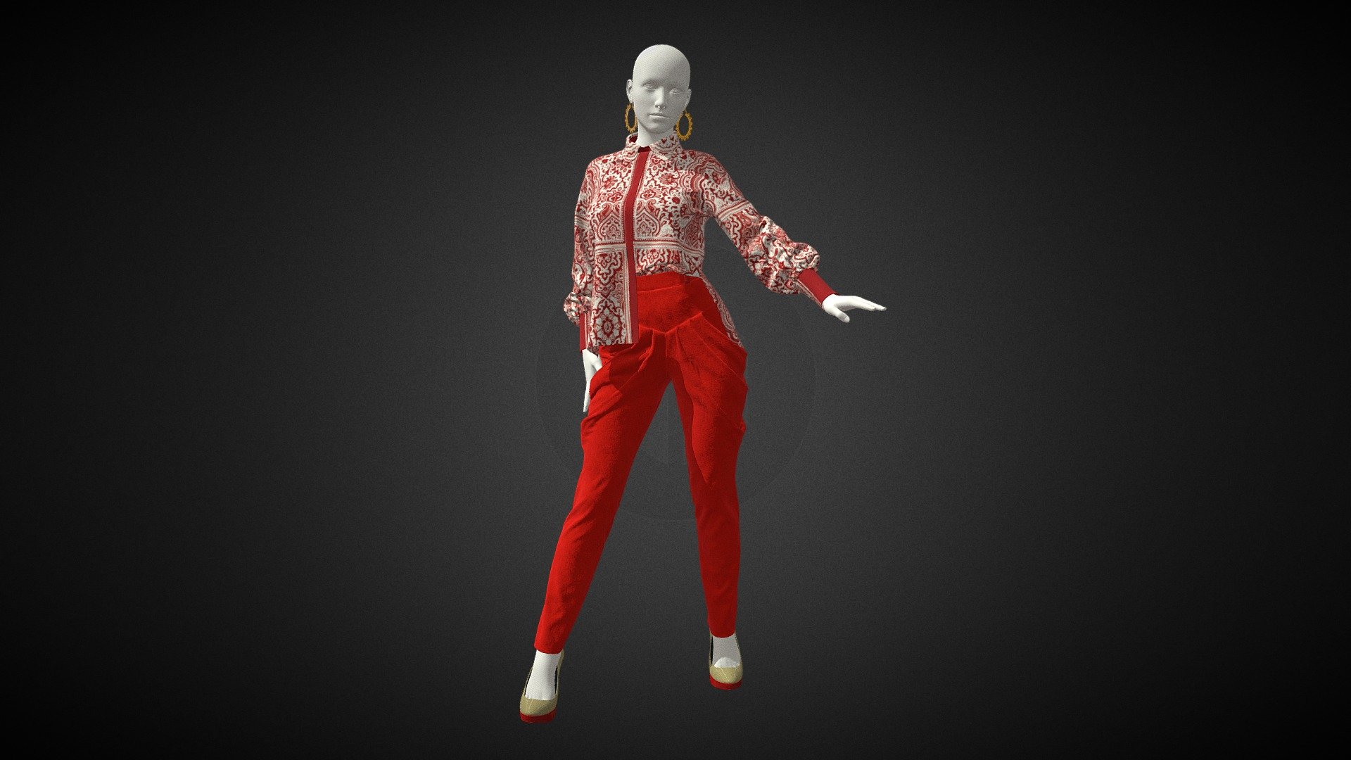 blouse +  trousers — Sketchfab embed 3D viewer