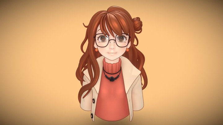 Girl2 (Toon Shader Character) 3D Model