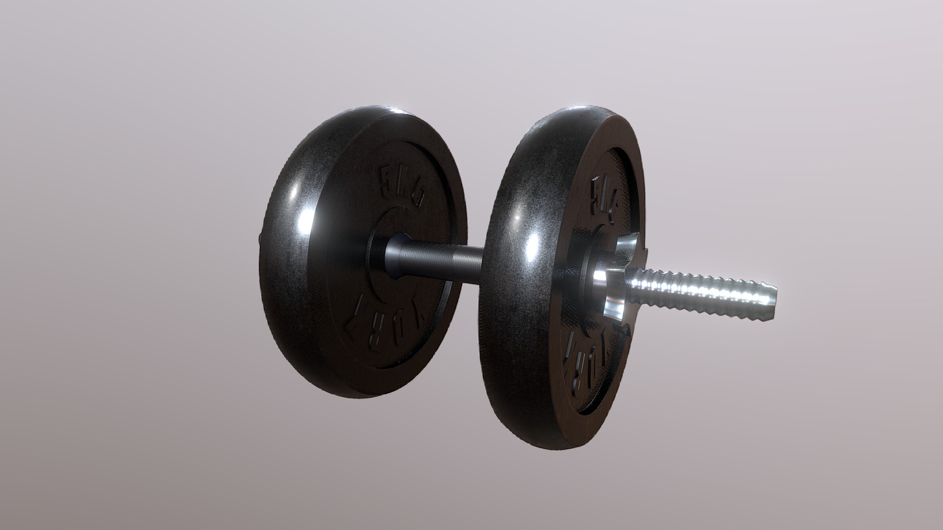 3D model Metal Dumbbells - This is a 3D model of the Metal Dumbbells. The 3D model is about a pair of black and silver dumbbells.