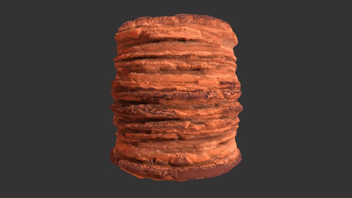 Desert Cliff Base Material 3D Model