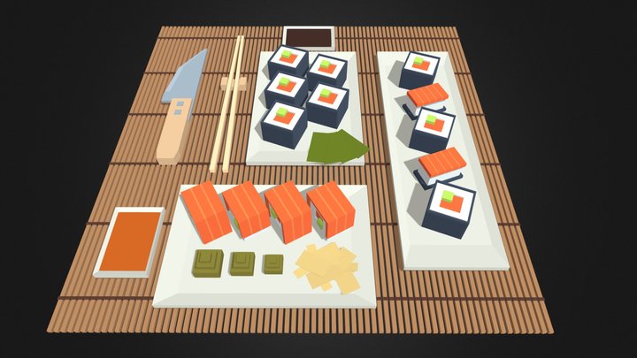 Sushi Set Lowpoly