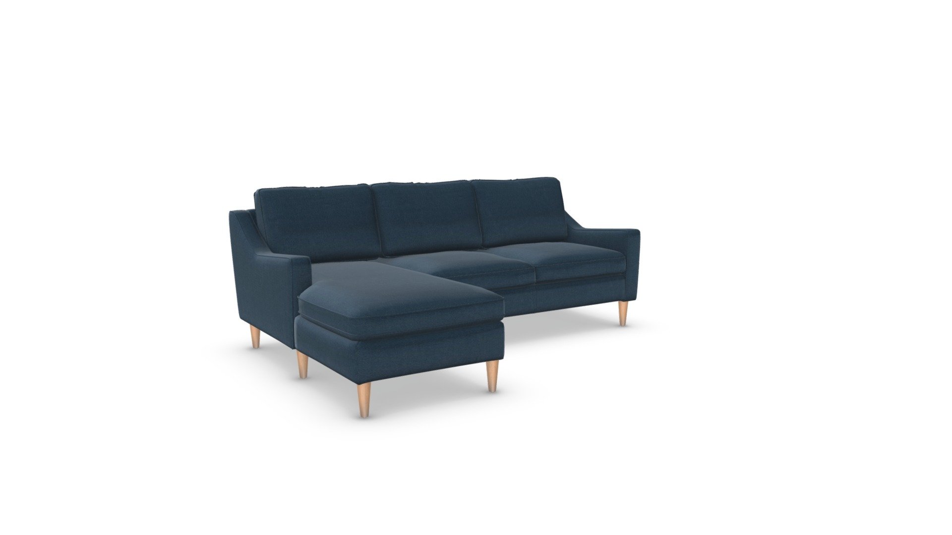 Dallas LHF Chaise End Corner, Navy Cotton Velvet
