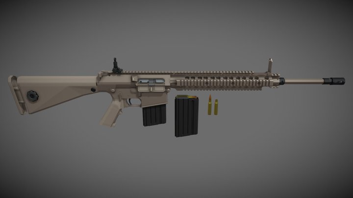 low-poly M110 SASS – Free 3D Model STL