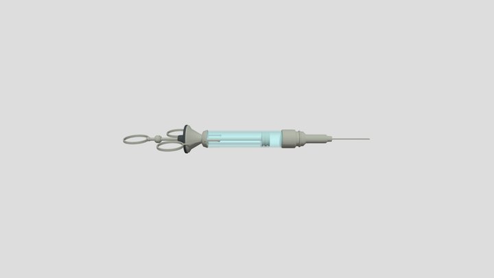 Retro syringe. Lowpoly homework. 3D Model
