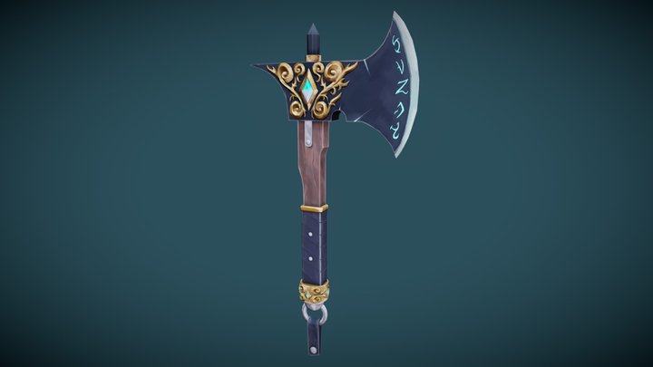 [Student Work] Alicia Carrillo, Dawnbreaker Axe 3D Model