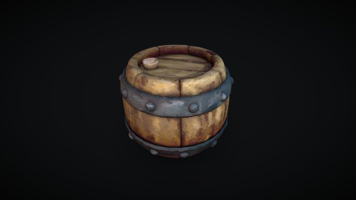 Stylized Barrel 3D Model