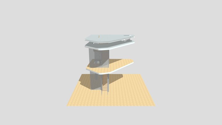verouden Hotel Rooi voor liftmuur 3D Model