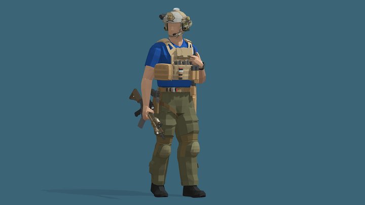 Low-poly Rapid Response Special Force 3D Model