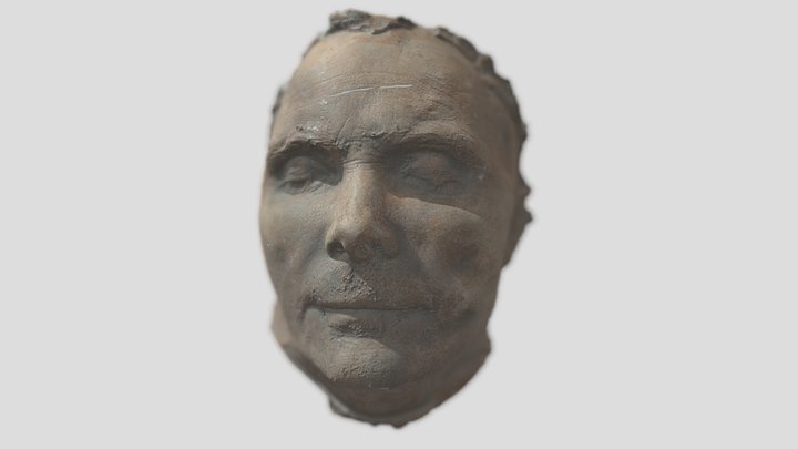 Totenmaske Höhe 25cm Gips ca. 1960