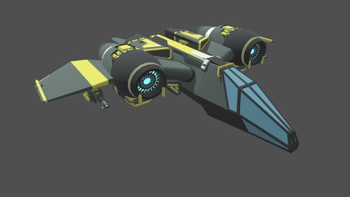 Draft Starship 3D Model