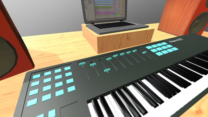 Home Studio Diorama 3D Model