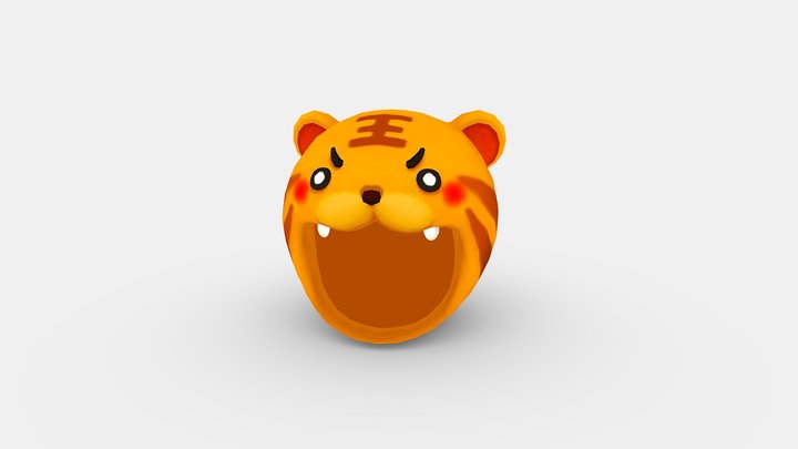 Cartoon tiger hat 3D Model