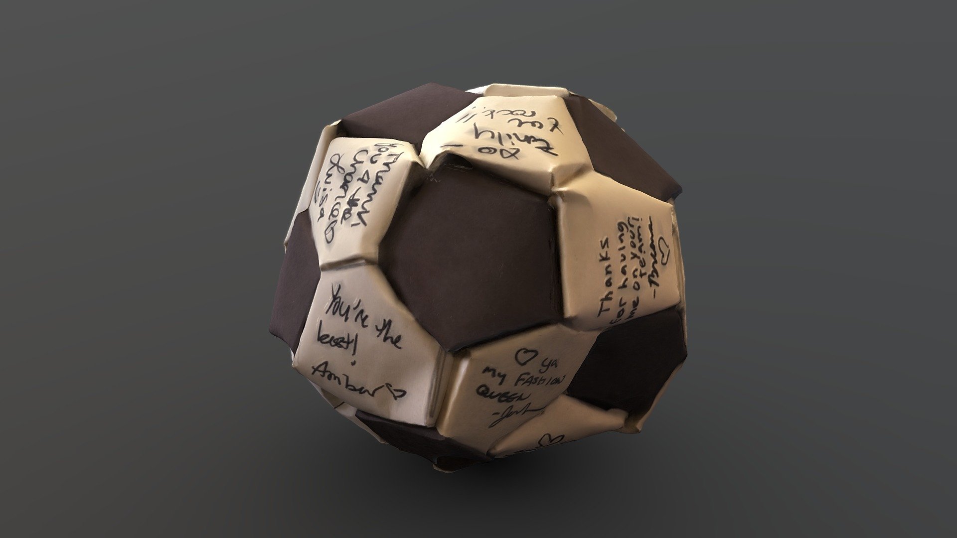 Paper Soccer Ball Signed Scan