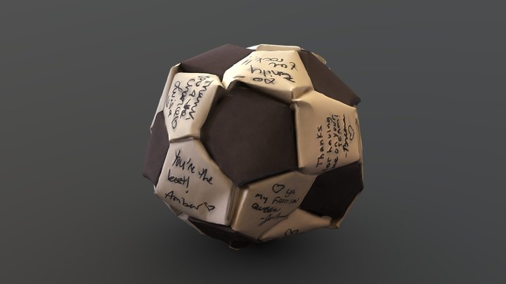 Paper Soccer Ball Signed Scan – Kostenloses 3D-Modell STL