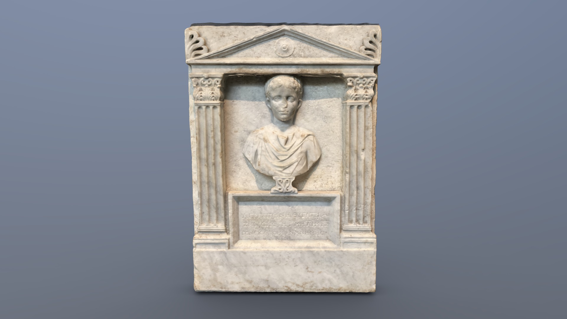 3D model Stone Greek Wall Panel (photogrammetry scan) - This is a 3D model of the Stone Greek Wall Panel (photogrammetry scan). The 3D model is about a statue of a person.