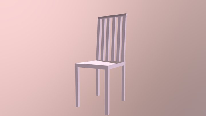 Vintage Wood Chair 3D Model