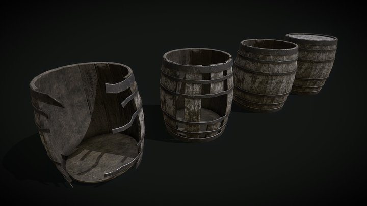 Barrels.  Game ready 3D Model