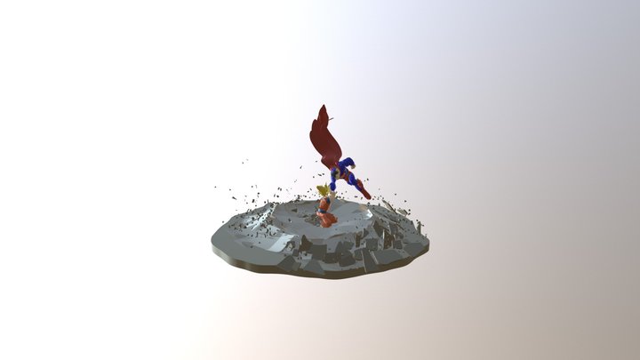 Goku vs Superman: Coolpaintr PSVR 3D Model