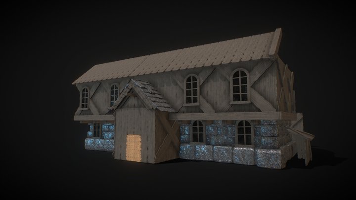 Medieval House WIP 3D Model