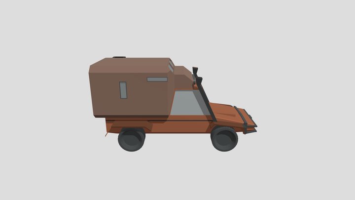 Low Poly Camper Van 3D Model