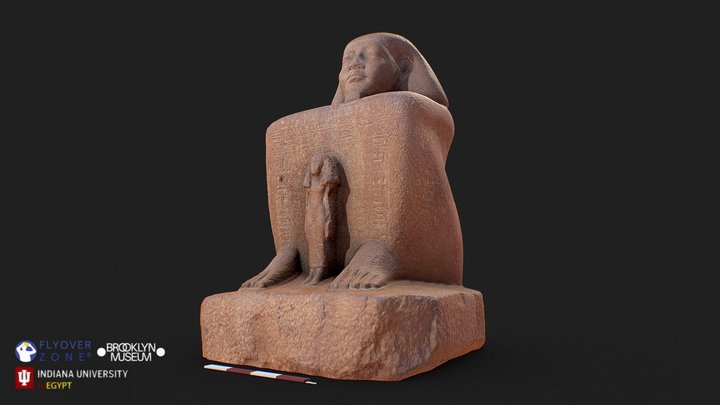 3D rendering of Block Statue of Senwosret-senebefny