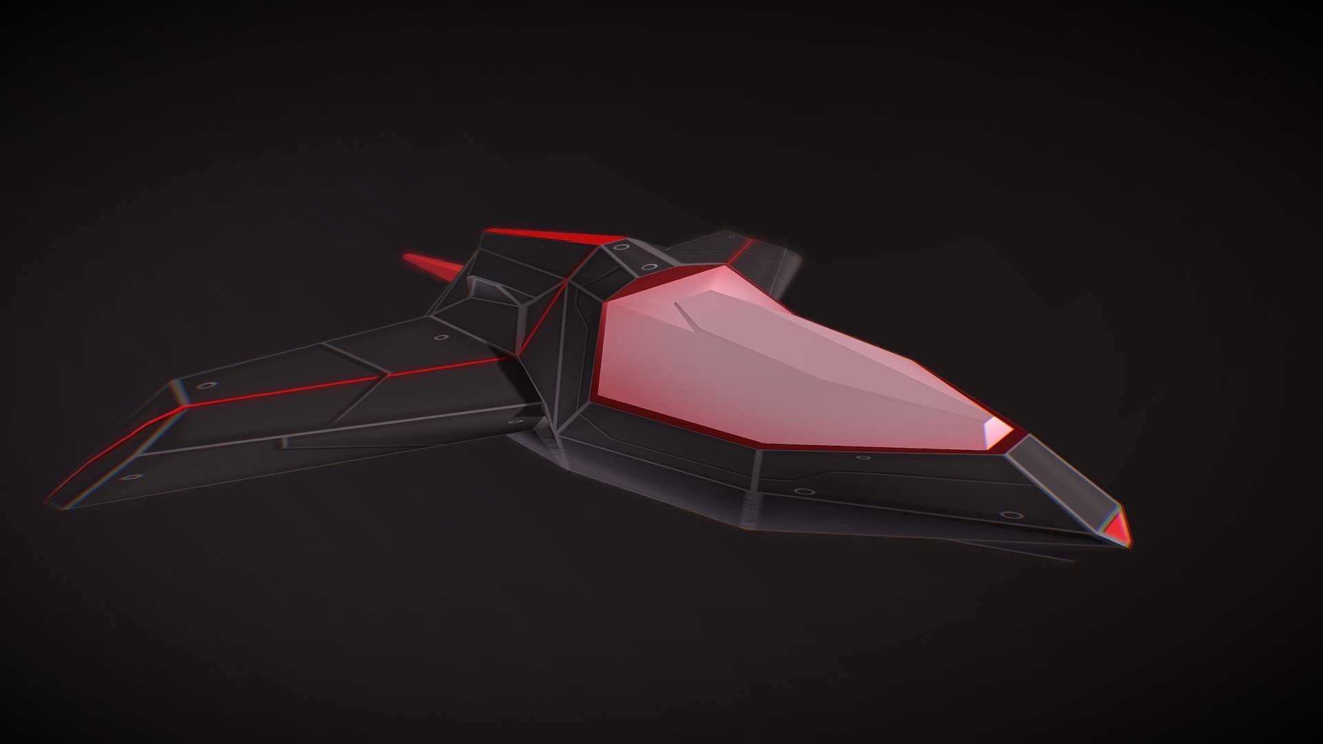Retro dark space ship