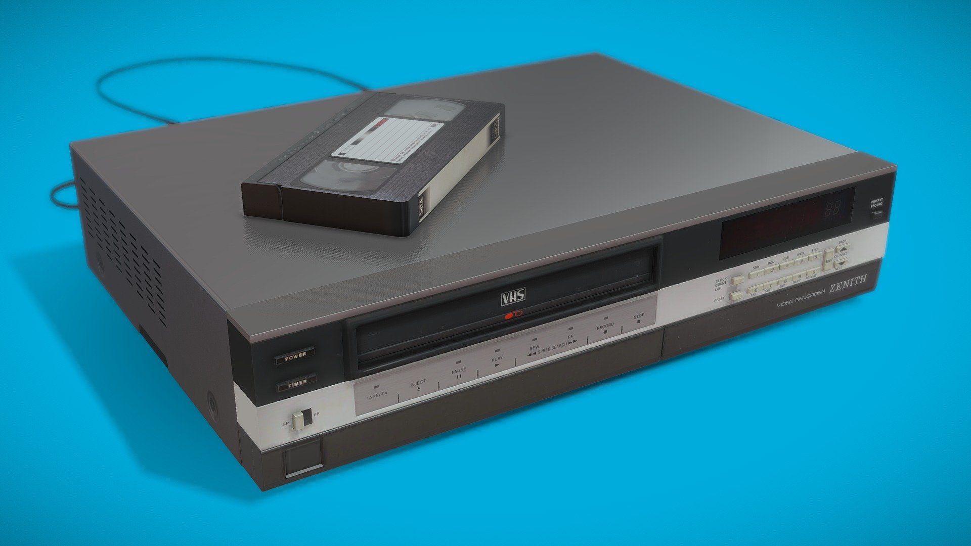 VHS Recorder / Player With Tape Buy Royalty Free 3D model by 3Dee