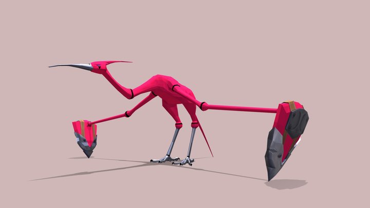 Bird with shields 3D Model