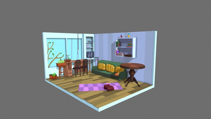 Estudio habitación 3D Model