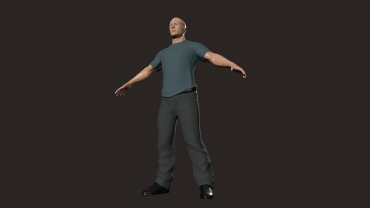 Character with Clothes 3D Model