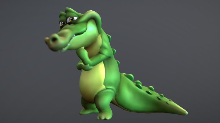 Jungle Animal: Cartoon Crocodile 3D Model