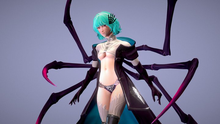 Spider Monster Girl 3D Model