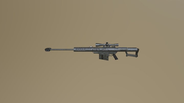 Barret Gun Hight 3D Model