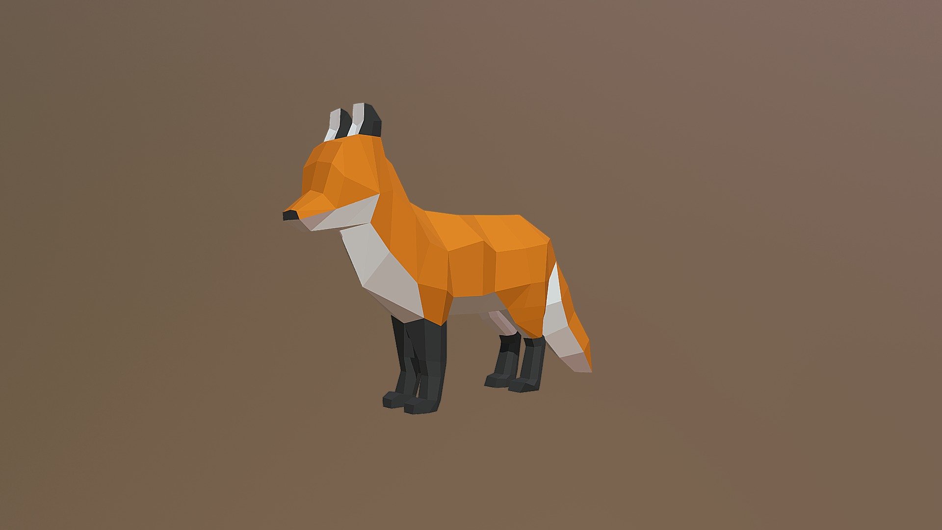 3D model Fox animal VR / AR / low-poly
