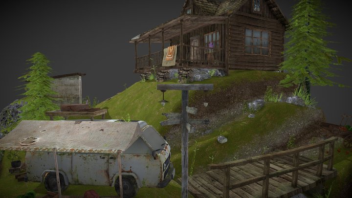 DAE Diorama - Forest Loner 3D Model