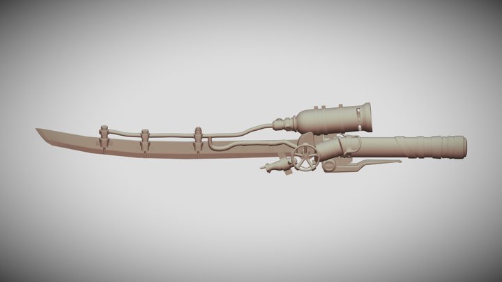 Flaming Sword 3D Model