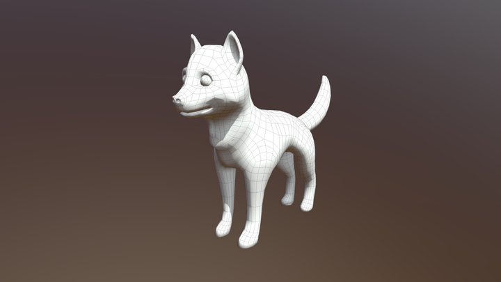 Low Poly Husky 3D Model