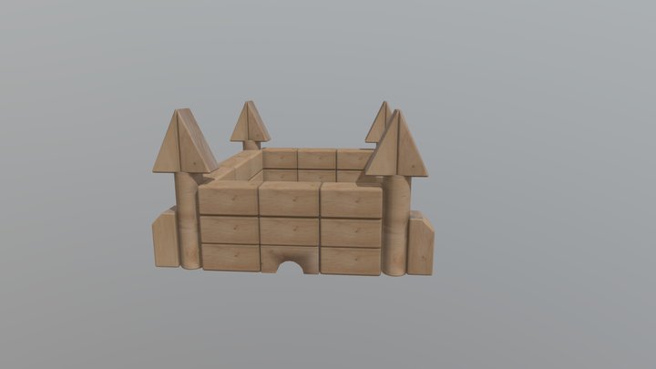 Block Castle 3D Model