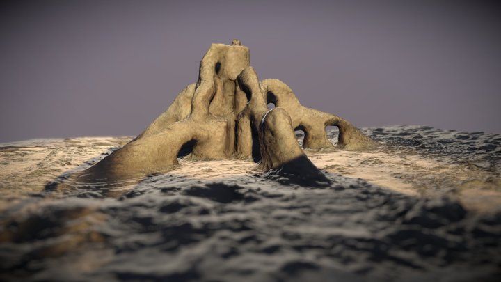 Sand Castle, Nimporio, Andros, Greece 3D Model